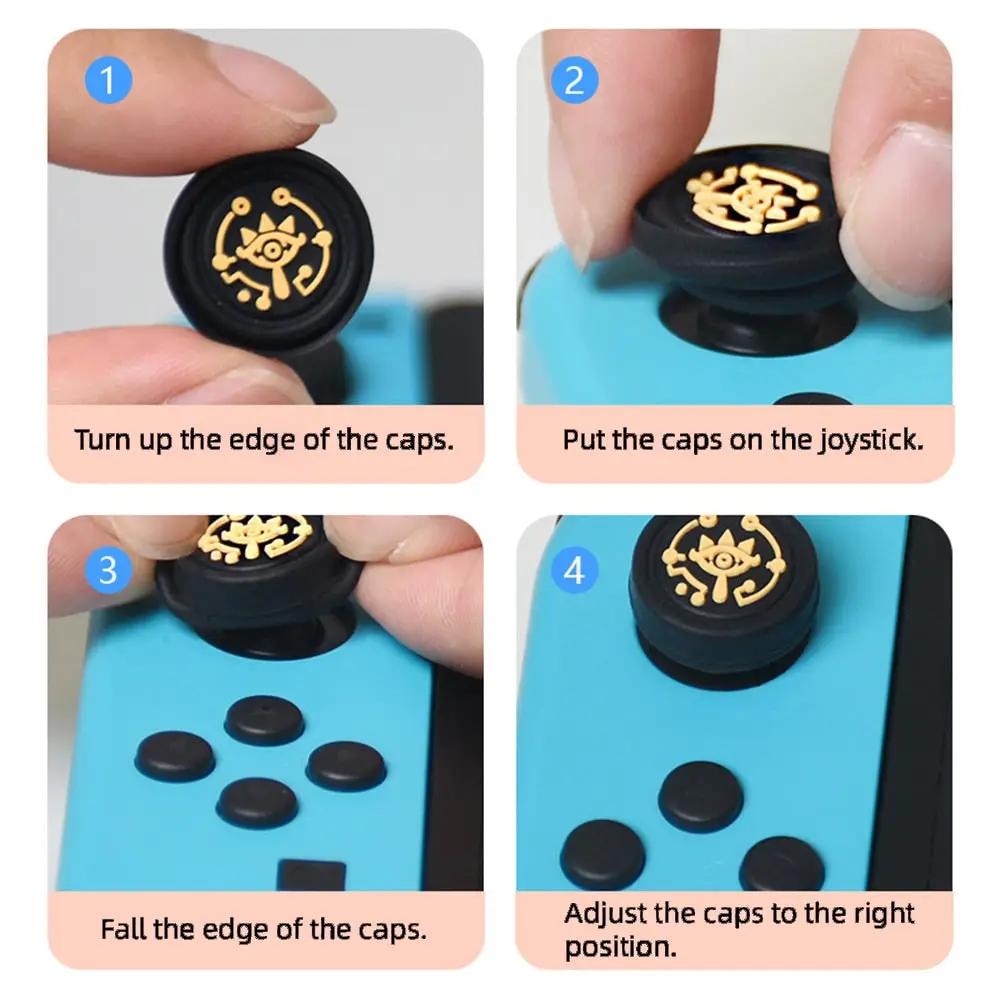 Black Egyptian Thumb Grip Caps for Nintendo Switch / Lite / OLED
