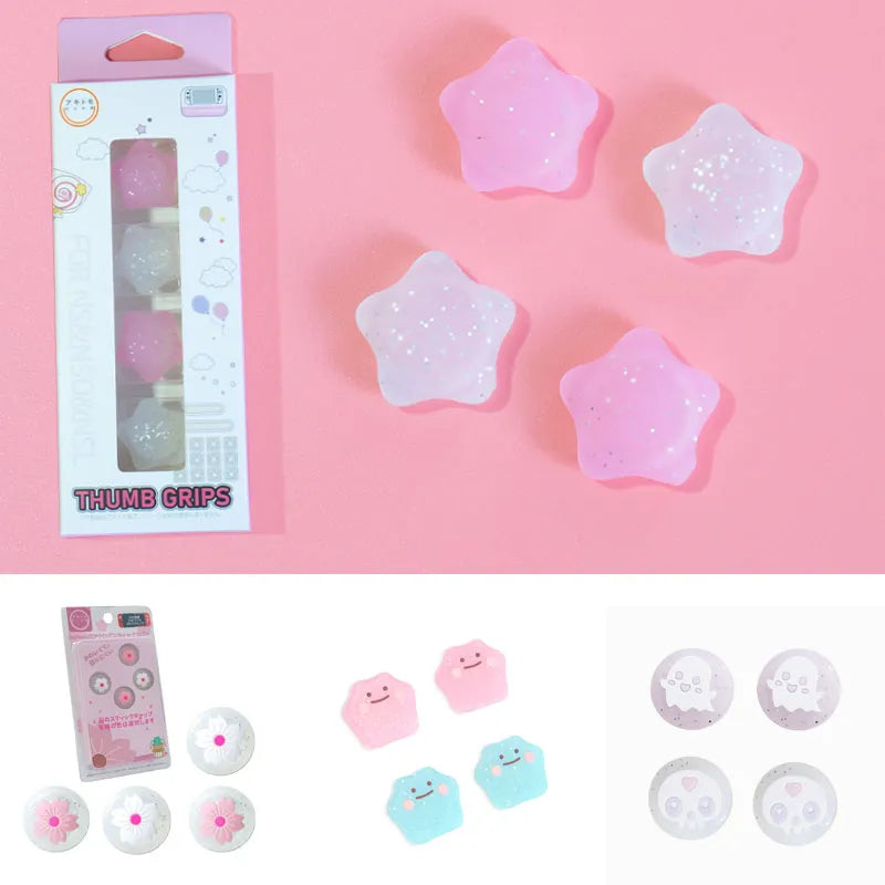 Stars Ghost Glitter Thumb Grip Caps For Switch, OLED and Lite