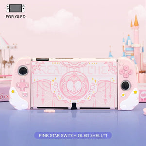 Pink Star Wings Case and Accessories for Nintendo Switch / OLED