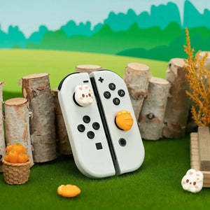 Easter Bunny Carrot Thumb Grip Caps for Nintendo Switch, OLED and Lite