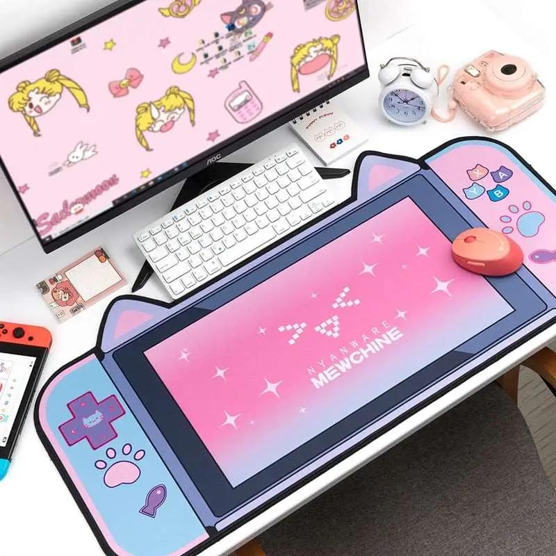 Pink Cat Keyboard and Mouse Pad + Wrist Rest - SwitchOutfits