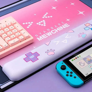 Pink Cat Keyboard and Mouse Pad + Wrist Rest - SwitchOutfits