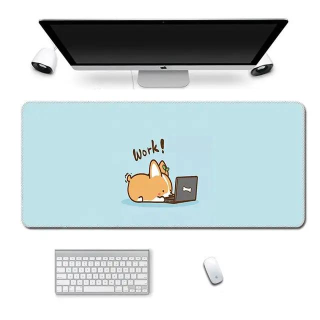 Work Corgi Gaming Keyboard and Mouse Pad - Blue - SwitchOutfits